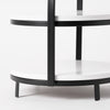 2-Tier White Wood Metal Storage Display Tray - 13.5"
